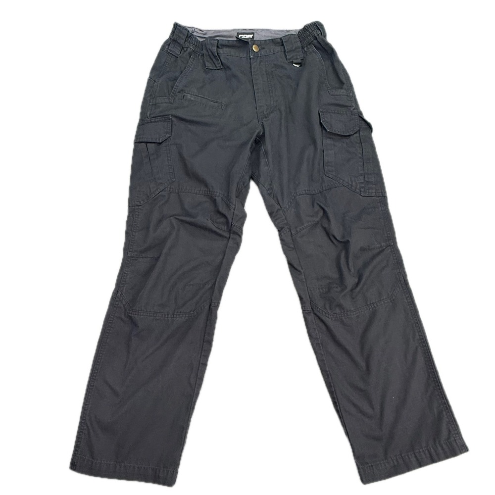CQR Tactical Cargo Pants Mens 30 Black Ripstop Multi Pocket Work Trousers